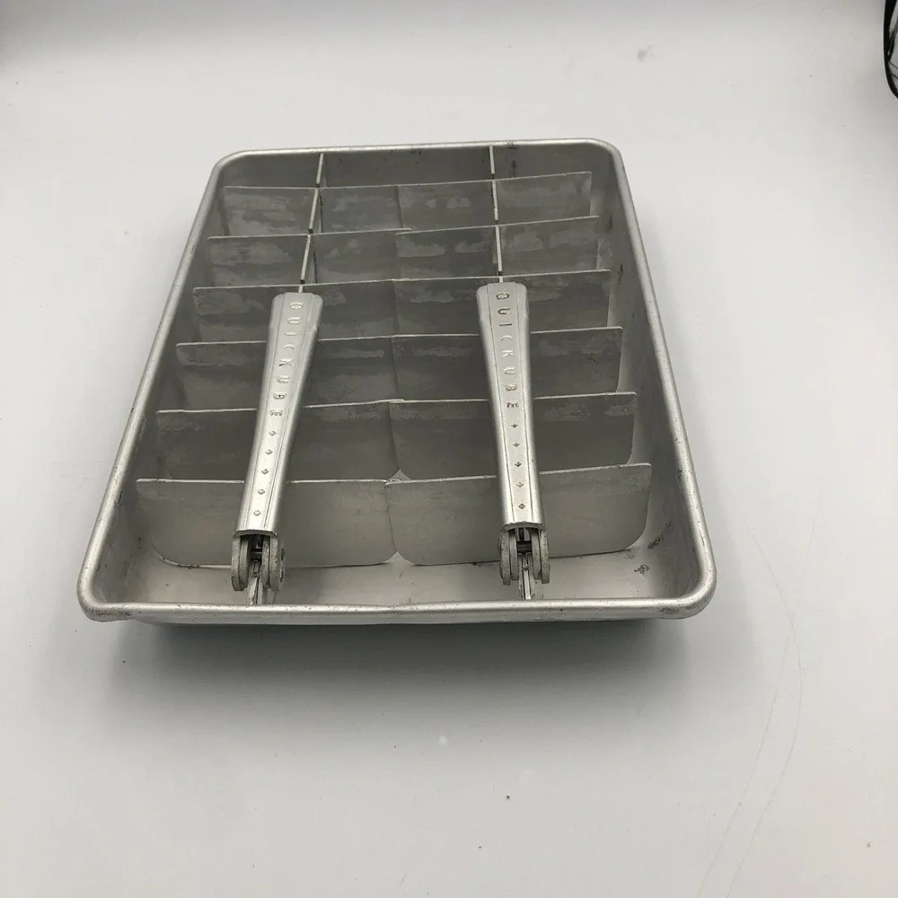 Vintage Double Fridgidaire Ice Cube Tray Quickube Aluminum Metal Quick‎ Release